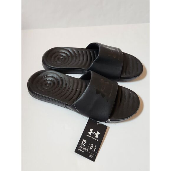 Under Armour Men's Graphic Slide Sandals Size 12 – Black Slip-On - Picture 2 of 9